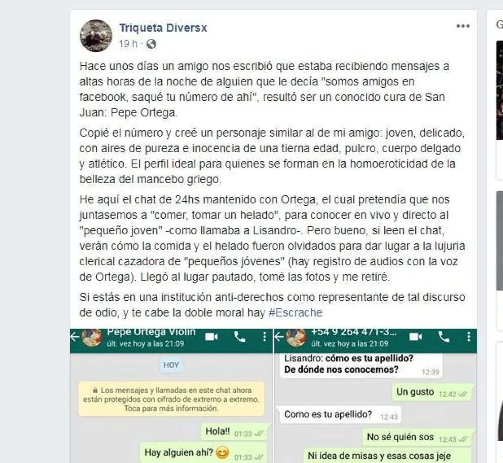 Cómo surgieron los chats que terminaron en la renuncia del padre José Ortega