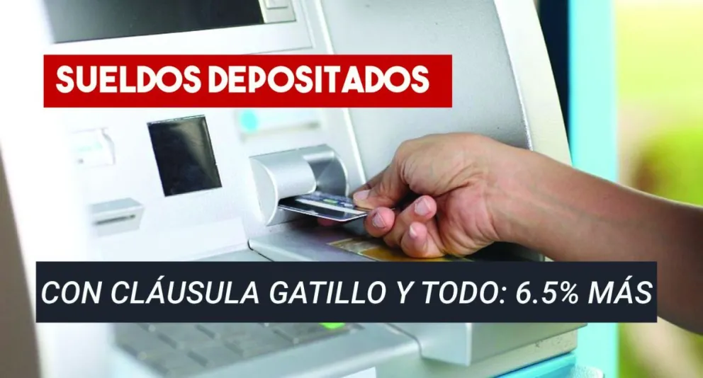 ¡Ya depositarooon! los estatales cobrarán con un 6,5% de aumento.
