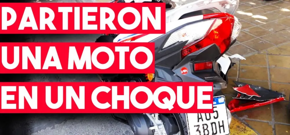 Accidente en pleno centro: partieron una moto