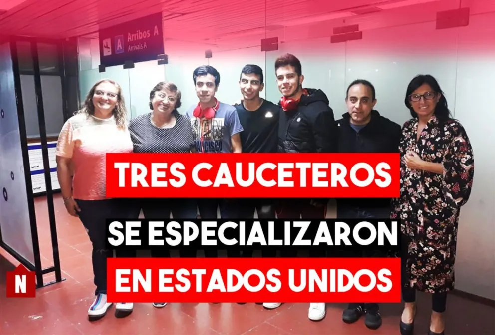 Tres chicos cauceteros cumplieron su sueño de especializarse en Estados Unidos