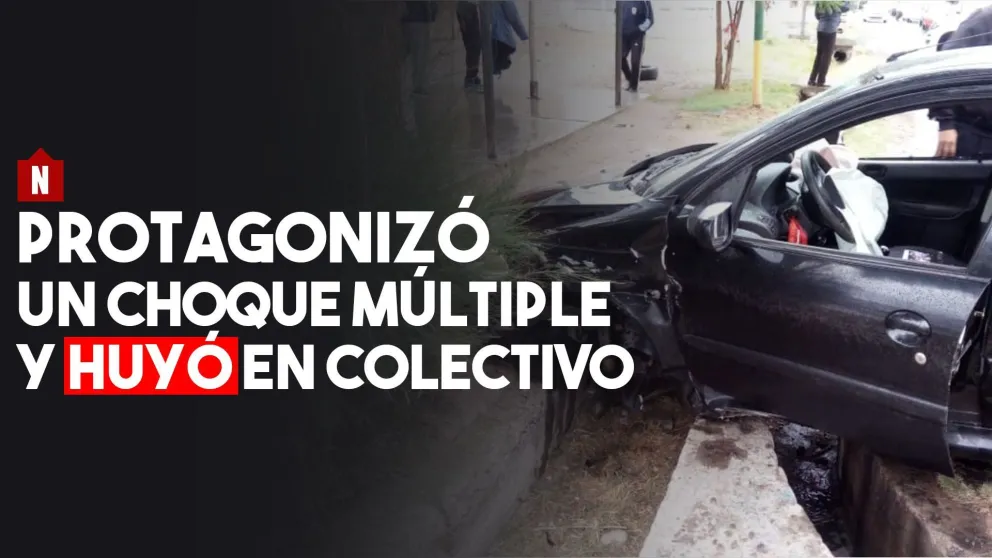 Protagonizó un choque múltiple y huyó en un colectivo