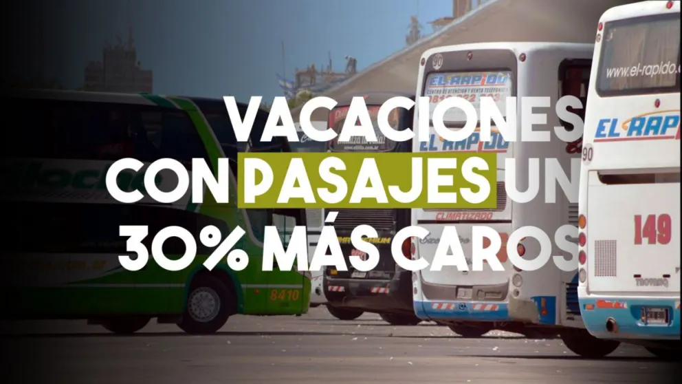 Vacaciones, con pasajes un 30% más caros