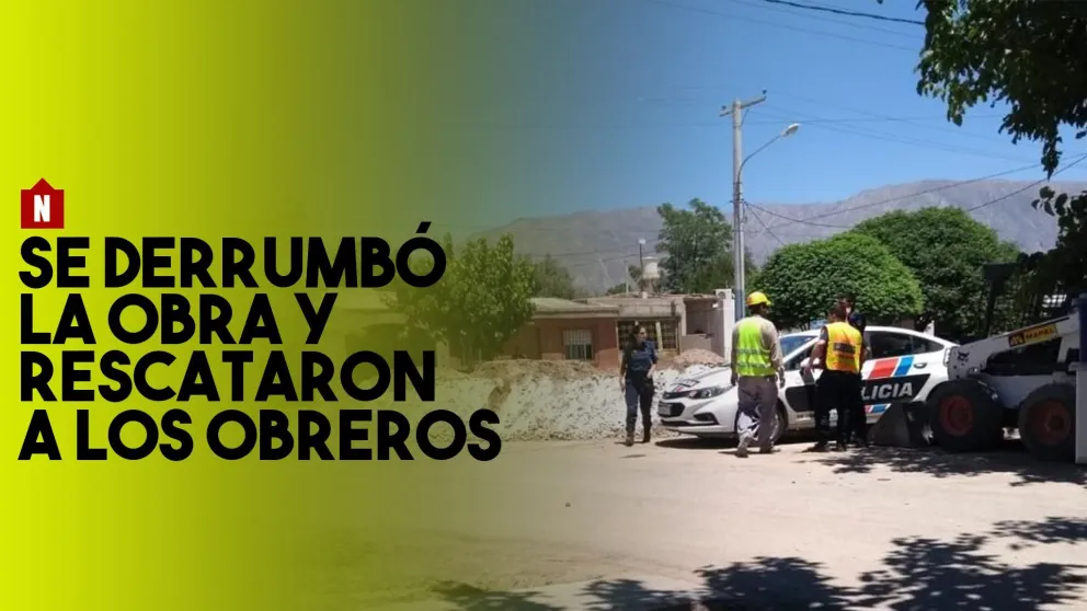 Derrumbe en una obra de Pocito con personas atrapadas