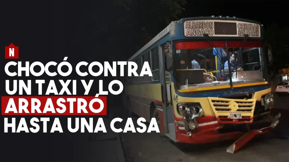 Chocó contra un taxi y lo arrastró hasta una casa