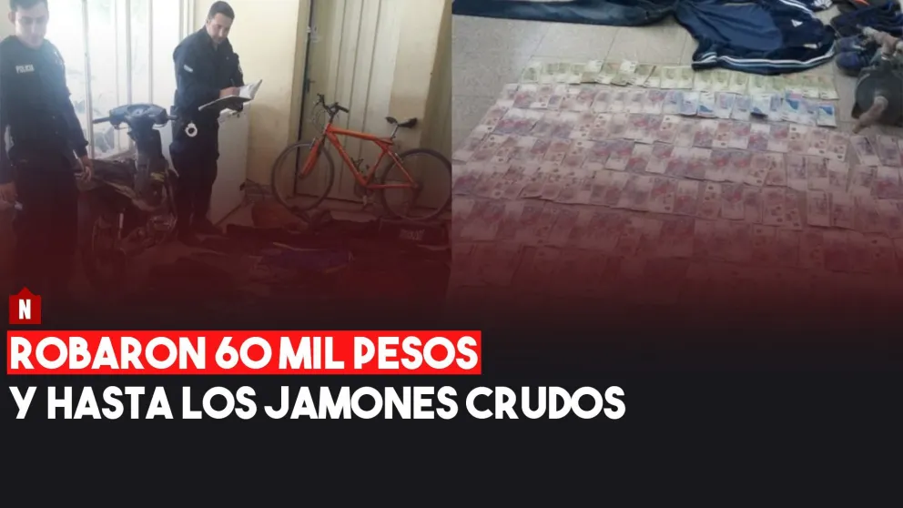 Robaron 60 mil pesos y hasta los jamones crudos