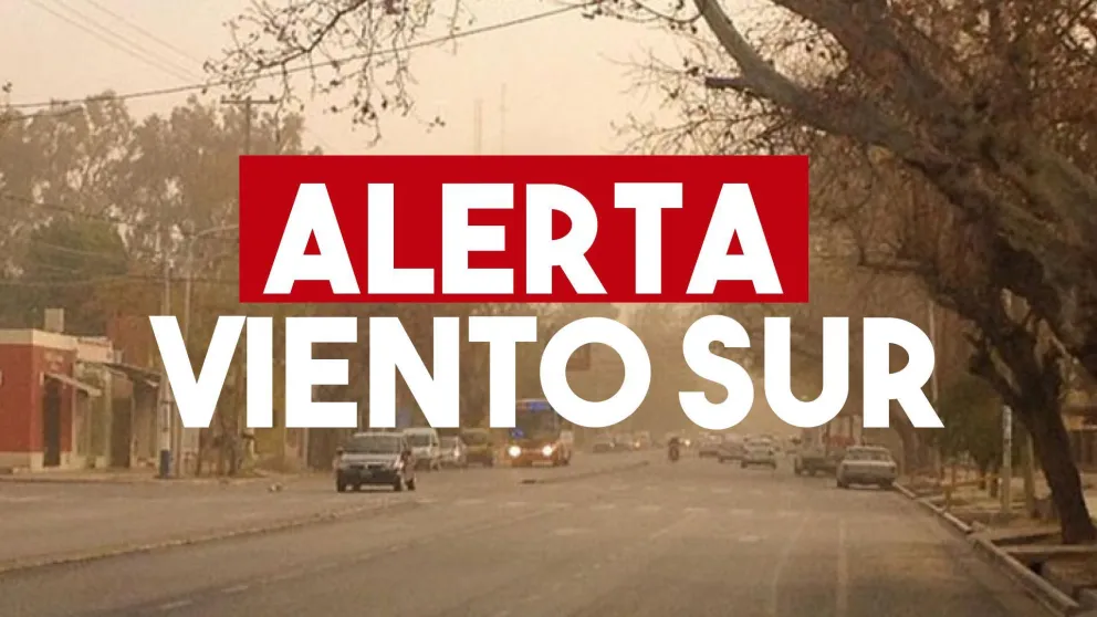 Alerta por viento sur