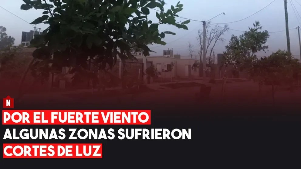 Por el fuerte viento, algunas zonas de la provincia se quedaron sin luz