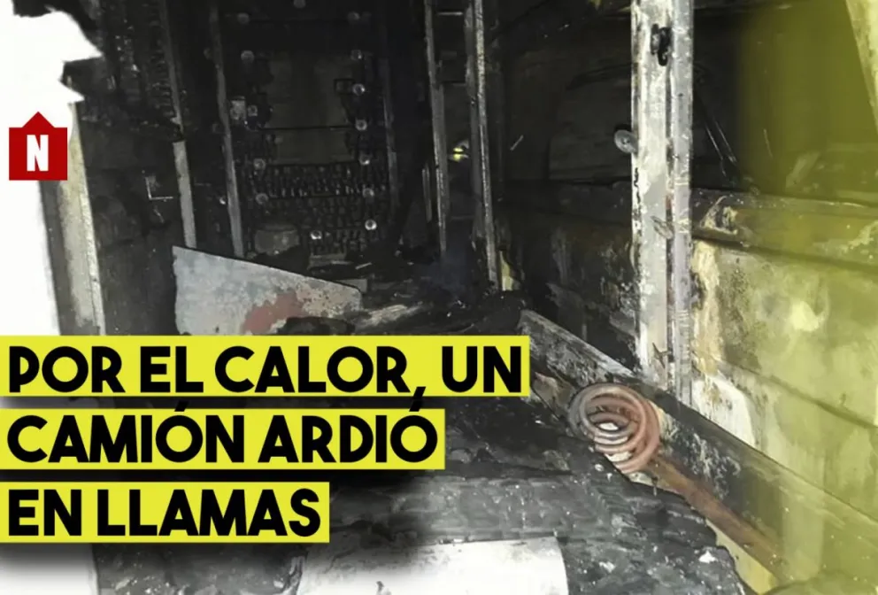 Susto: se incendió un camión en Caucete