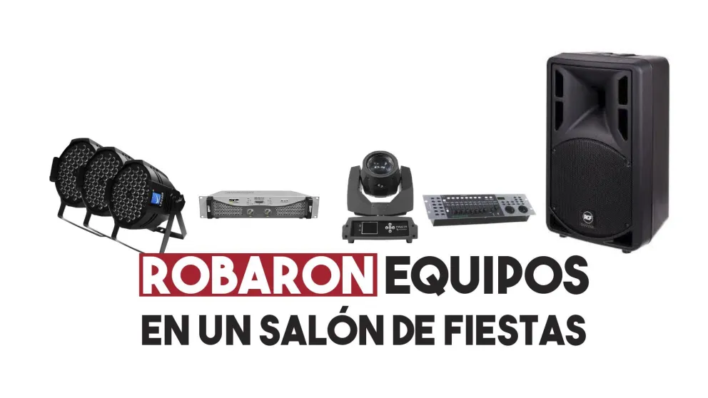 Robaron equipos en un salón de fiestas
