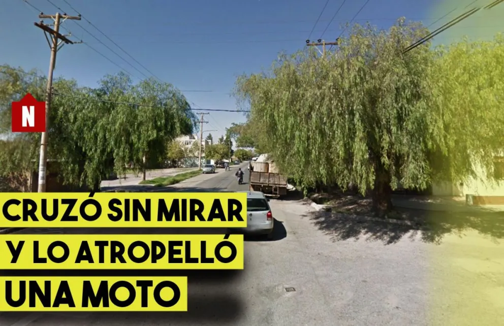 Cruzó la calle y lo atropelló una moto