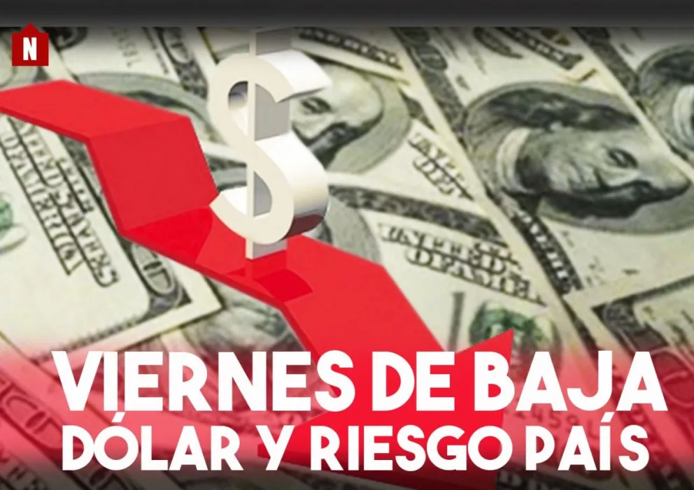 El dólar y el riesgo país, terminan el viernes en baja