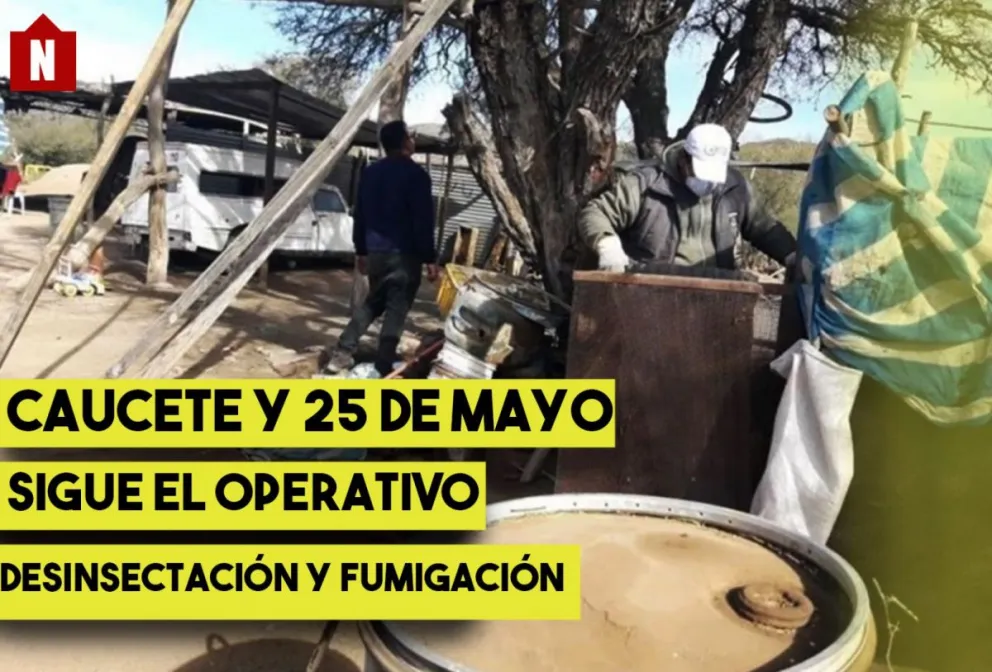 Caucete y 25 de Mayo: continuarán los operativos de desinsectación y fumigación