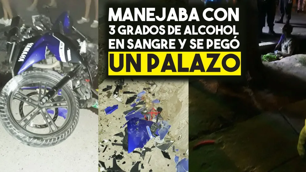 Manejaba con 3.0 de alcohol en sangre y chocó de lleno con un árbol