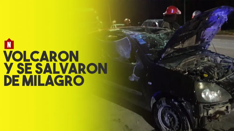 Volcaron y se salvaron de milagro