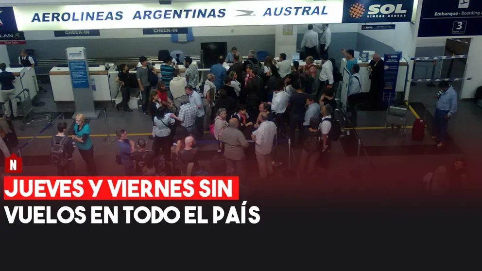 No habrá vuelos en todo el país el jueves y viernes