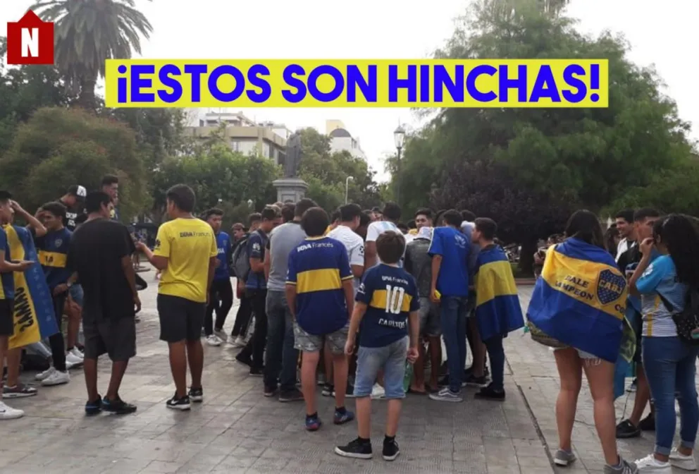 Un grupo de hinchas xeneizes se juntó a celebrar su día