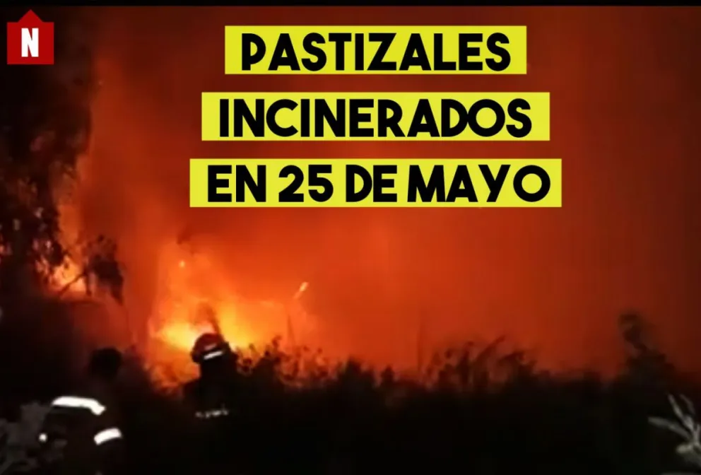 Se incendió un predio de pastizales en 25 de Mayo