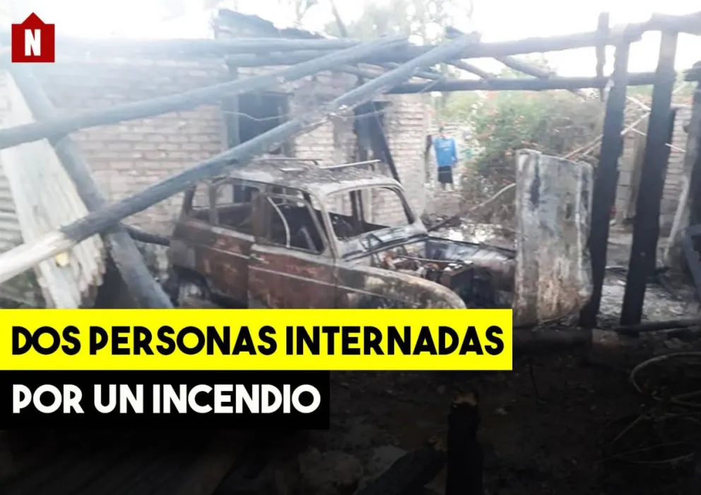 Dos personas internadas por un incendio