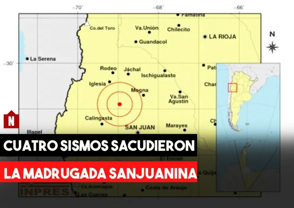 Cuatro sismos sacudieron la madrugada sanjuanina