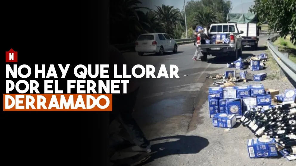 Oro negro: un conductor perdió casi 150 mil pesos en fernet por un accidente