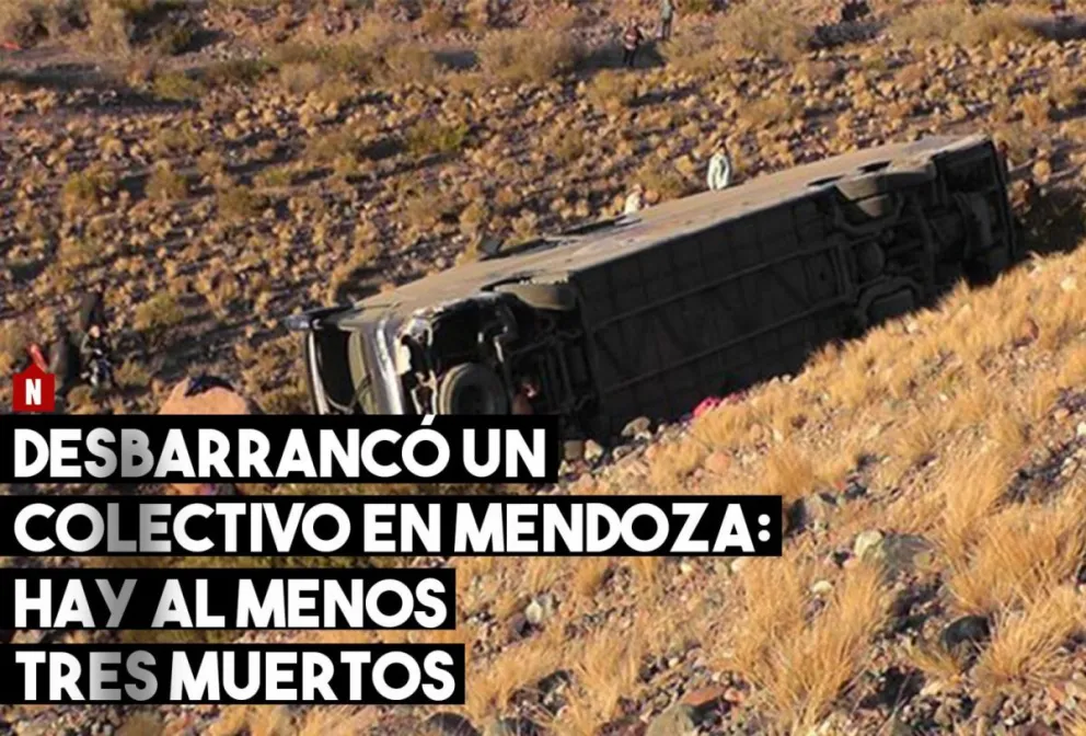 Al menos tres muertos tras desbarrancar un colectivo en Mendoza