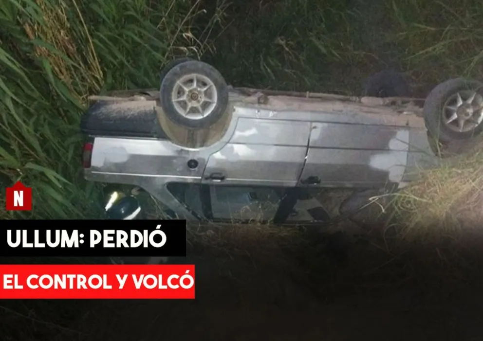 Ullum: un vuelco que no pasó a mayores