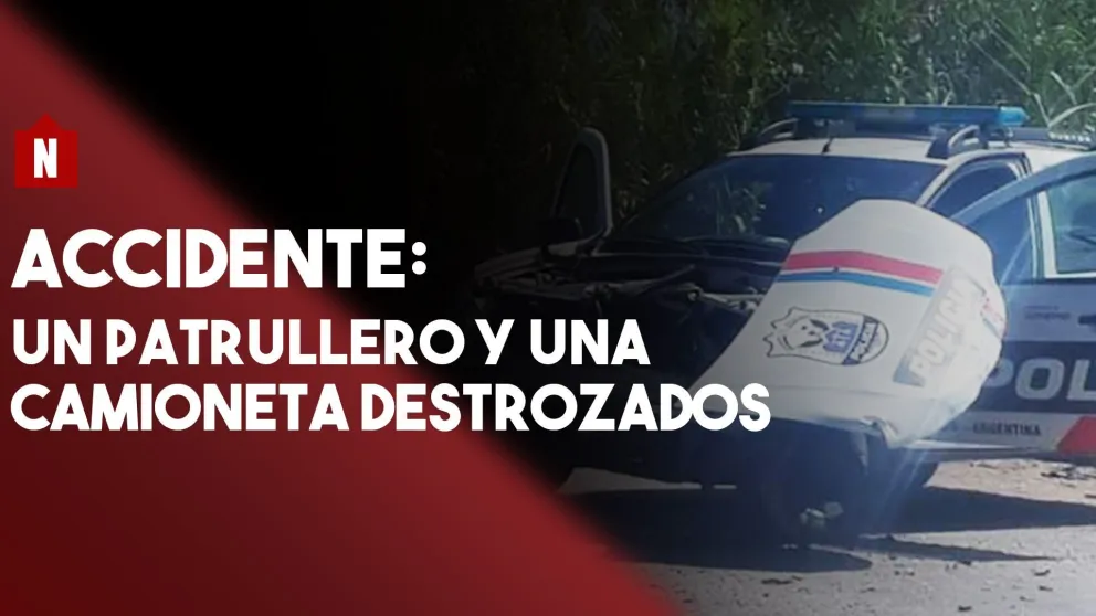 Un patrullero y una camioneta protagonizaron un tremendo choque