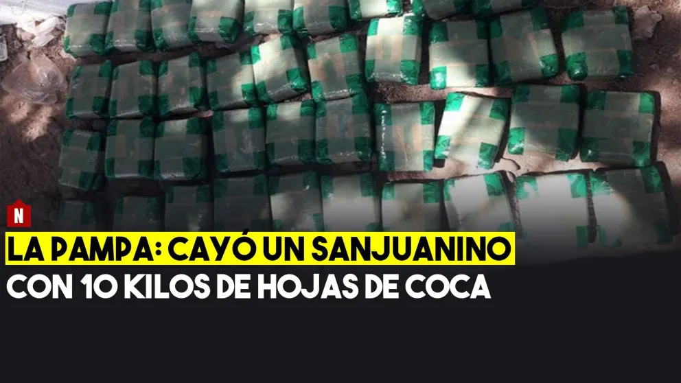 La Pampa: cayó un sanjuanino con 10 kilos de hojas de coca