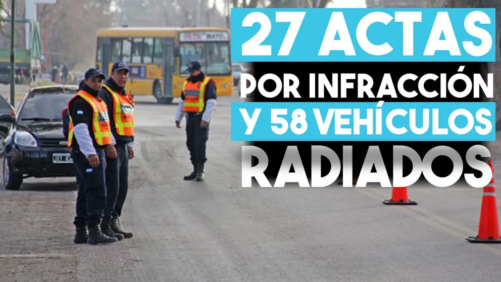 27 actas por alcoholemia y 58 vehículos radiados en Navidad