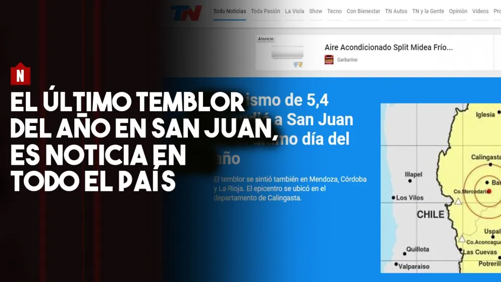 El último temblor del año en San Juan, reflejado en medios nacionales