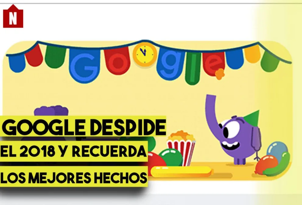 Google conmemora la Noche vieja y recuerda los 365 días de 2018