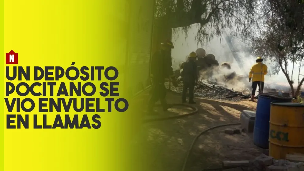 Un depósito pocitano se vio envuelto en llamas