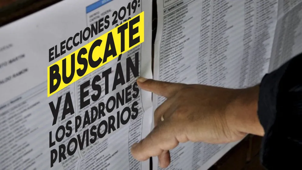 Elecciones 2019: ya están los padrones provisorios
