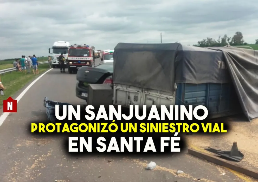 Un sanjuanino protagonizó un siniestro vial en Santa Fé