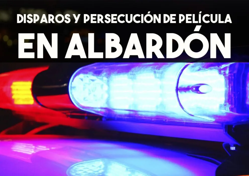Disparos y persecución de película en Albardón