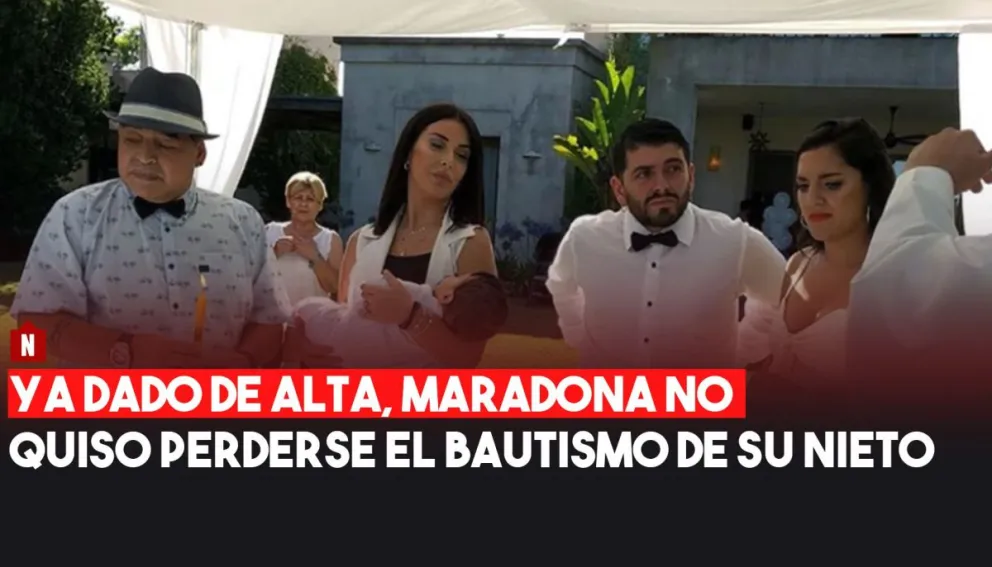 Ya dado de alta, el Diego fue padrino de su nieto