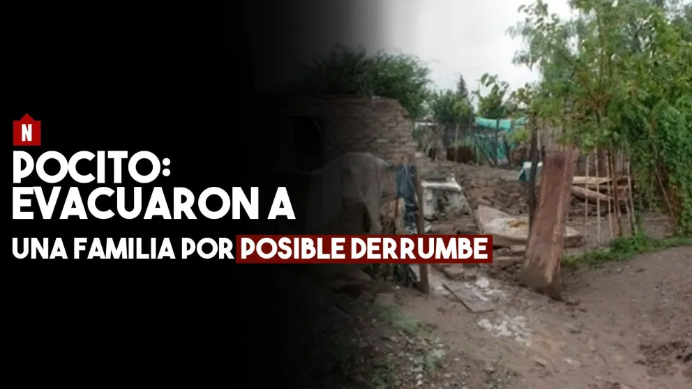 Pocito: tras la lluvia una familia debió ser asistida por posible derrumbe