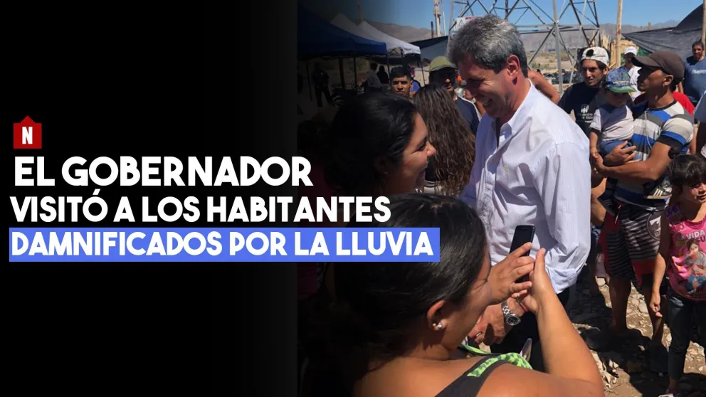 Uñac visitó a los vecinos damnificados por la tormenta del domingo