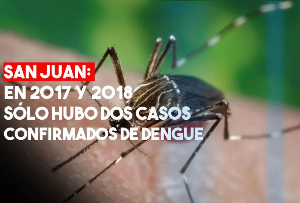 San Juan: en 2017 y 2018 sólo hubo dos casos importados de dengue confirmados