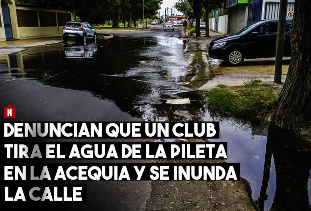 Denuncian que el agua de la pileta de un club tras el desagote va a parar a la calle