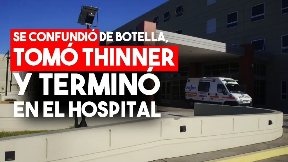 Confundió agua con thinner y se intóxico