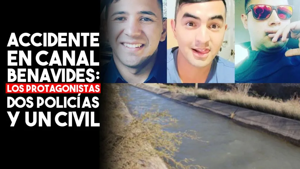 Los tres protagonistas del accidente: dos policías y un civil