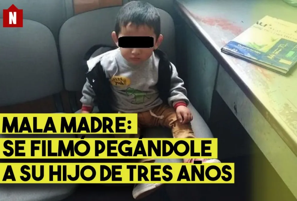 Se grabó mientras le pegaba a su hijo de tres años