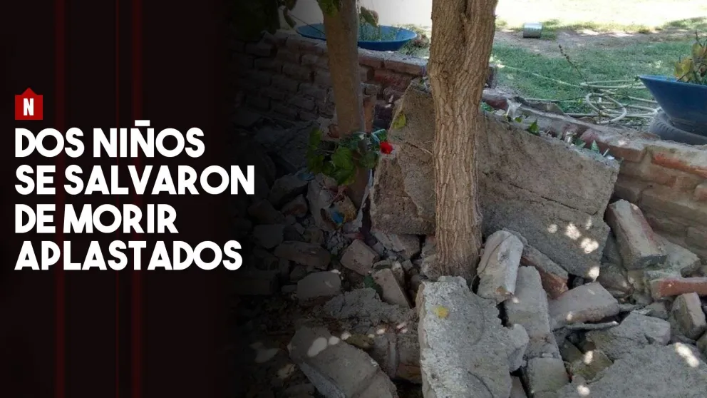 Los aplastó una pared: un niño quedó internado