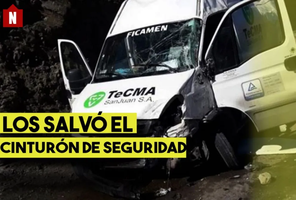 Calingasta: gracias al cinturón se salvaron