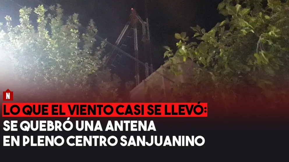 Lo que el viento casi se llevó: se quebró una antena en el centro
