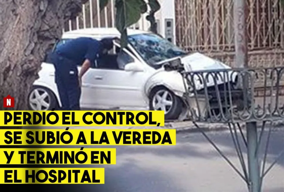 Perdió el control, se subió a la vereda y terminó en el hospital