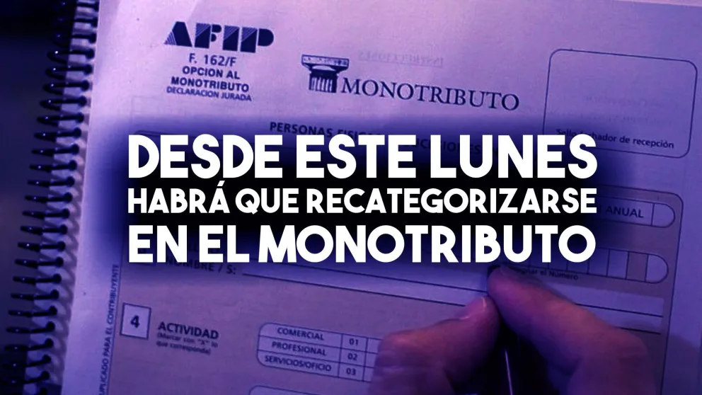 Desde este lunes habrá que recategorizarse en el monotributo