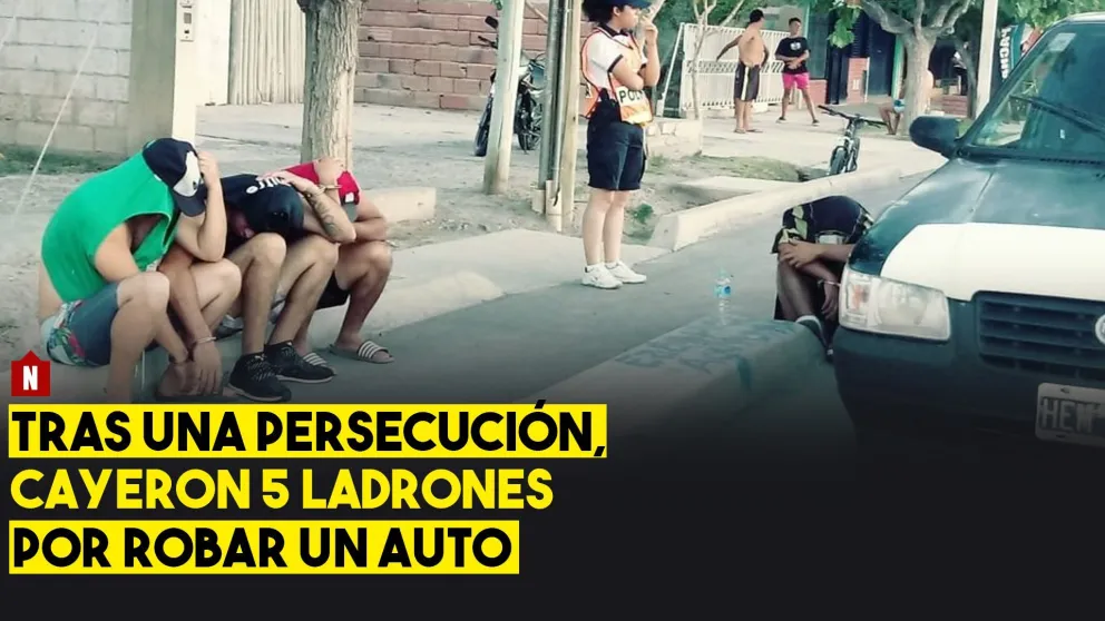 Tras una persecución, cayeron cinco ladrones por robar un auto