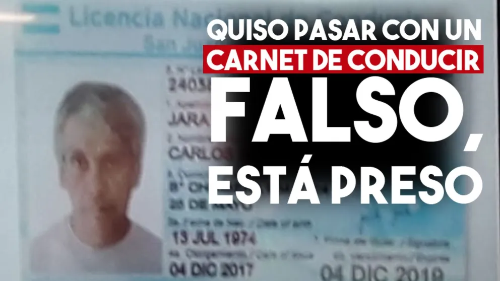 En un control de rutina encuentran un carnet de conducir trucho